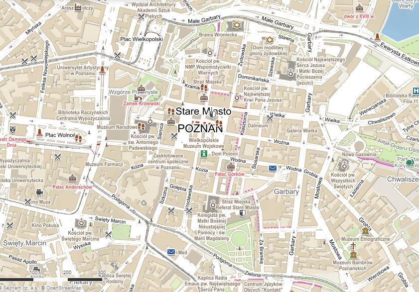 Mapa Poznaně, Staré Město